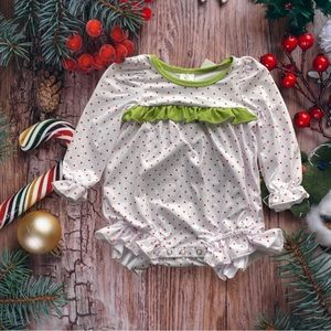 NWT Barefoot Boutique Christmas Baby Girl Outfit Size 6 6M